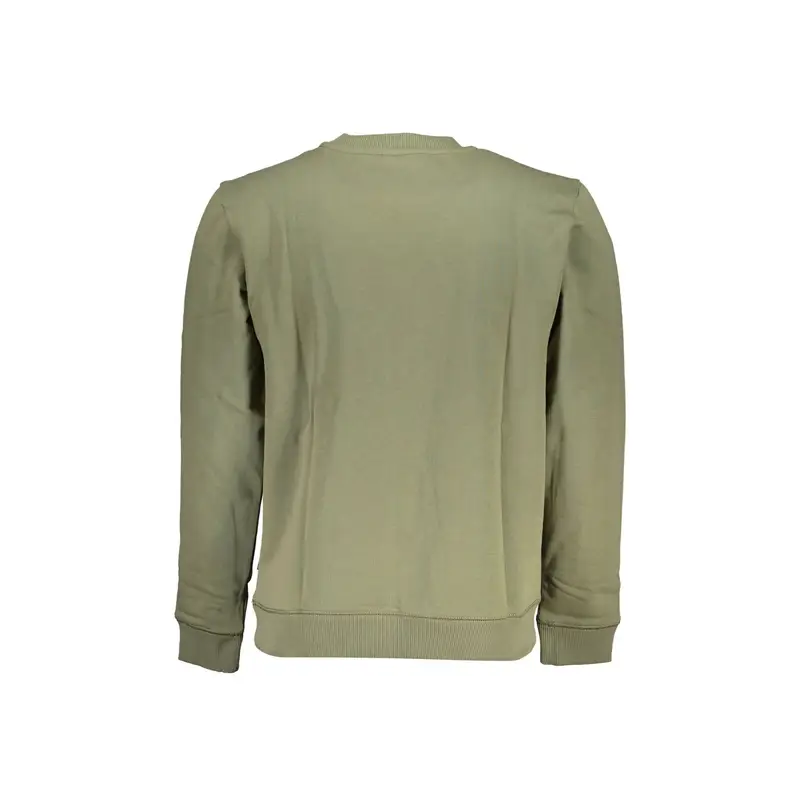 Felpa Maniche Lunghe Senza Zip Uomo Verde Stampa Logo miniatura 2