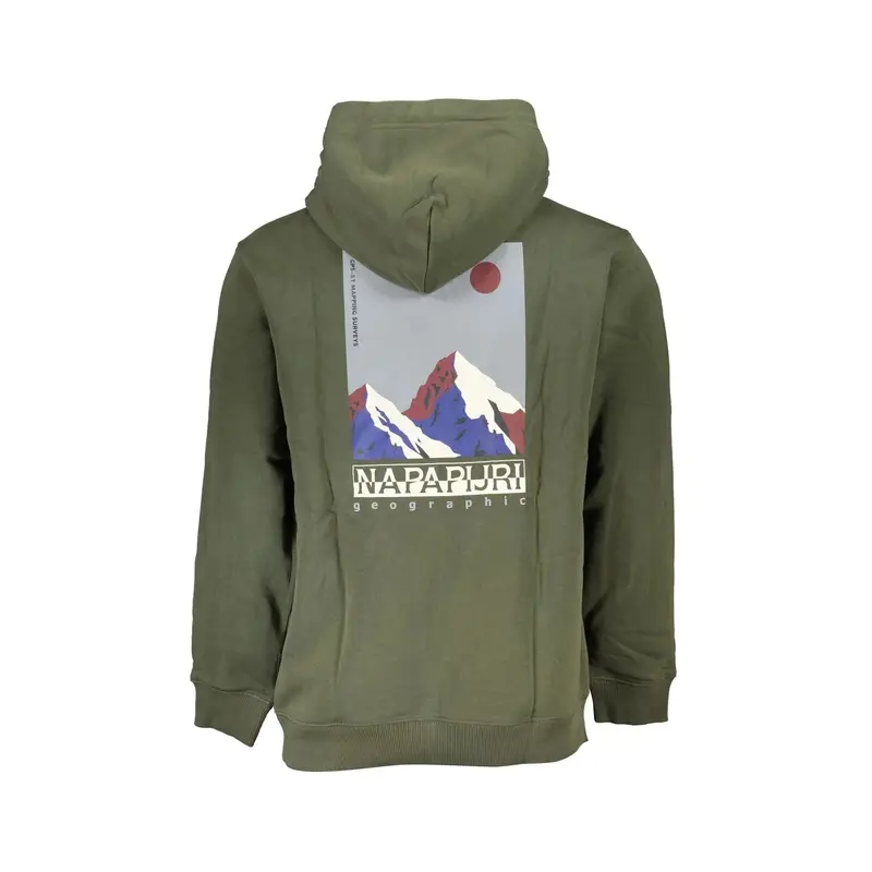 Felpa Maniche Lunghe Senza Zip Uomo Verde Stampa miniatura 2