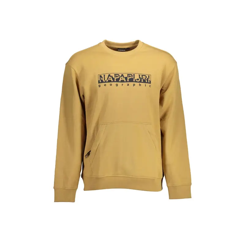 Felpa Maniche Lunghe Uomo Beige Stampa