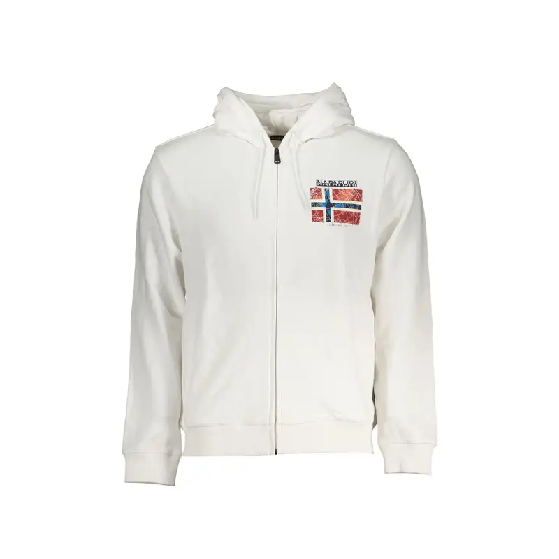 Felpa Maniche Lunghe Uomo Bianca Zip Bianco