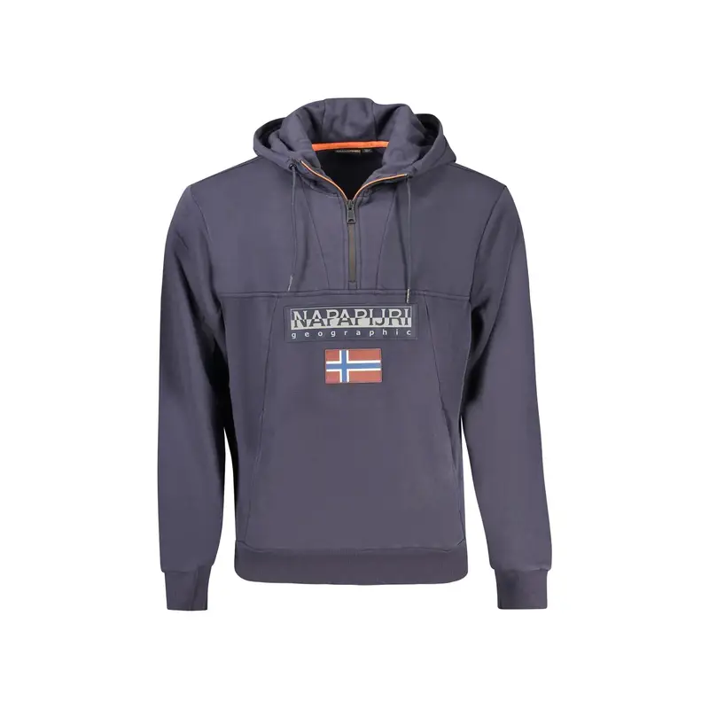 Napapijri Maglia Uomo Blu 1/2 Zip con Logo