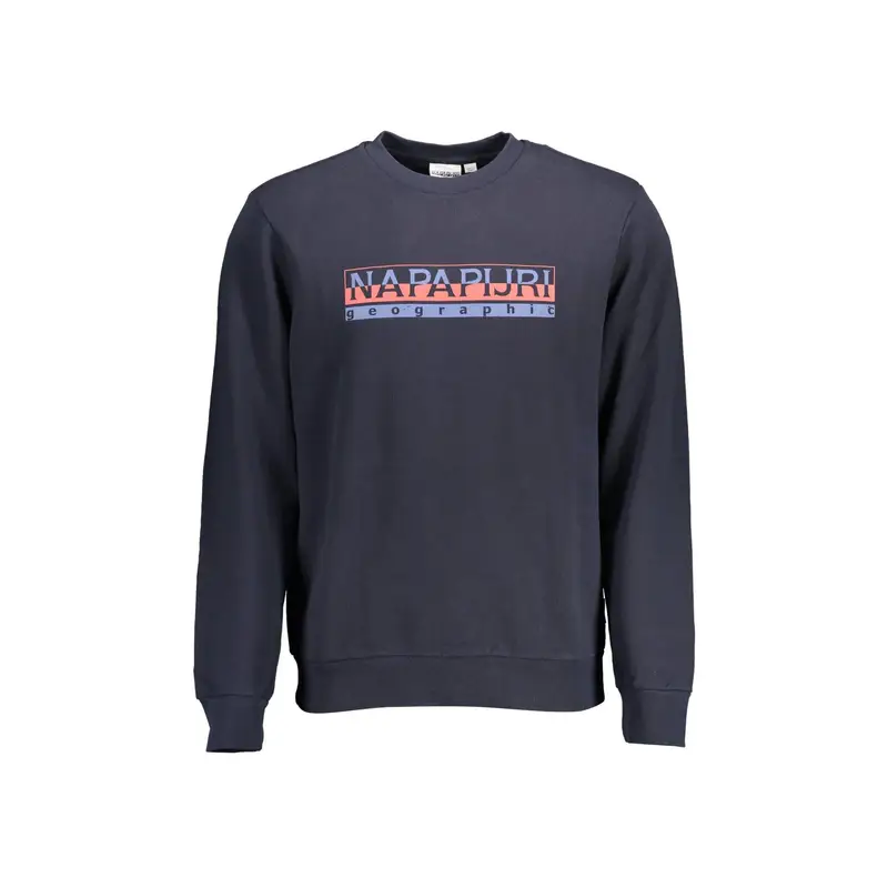 Napapijri Felpa Maniche Lunghe Uomo Blu con Stampa