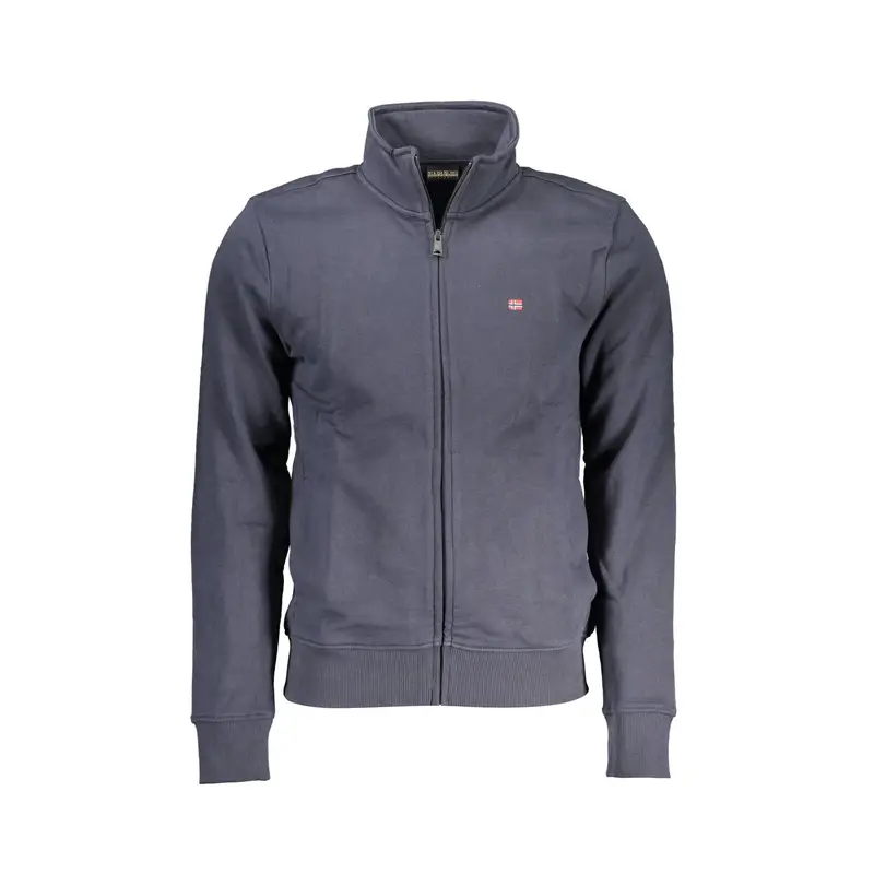 Napapijri Maglia Uomo Blu con Zip e Ricamo