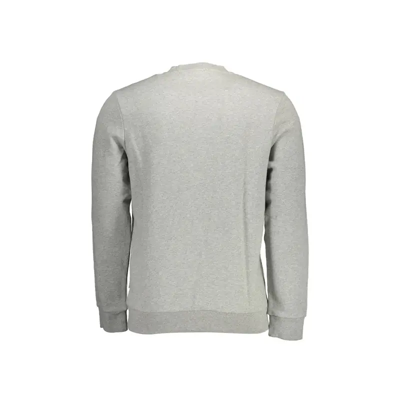 Felpa Maniche Lunghe Uomo Grigia Stampa Logo Grigio miniatura 2