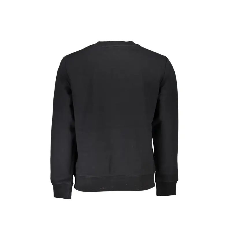 Felpa Maniche Lunghe Uomo Nera Stampa Logo Nero miniatura 2