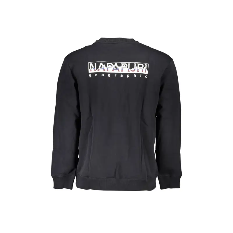 Felpa Maniche Lunghe Uomo Nera Stampa Logo Nero miniatura 2