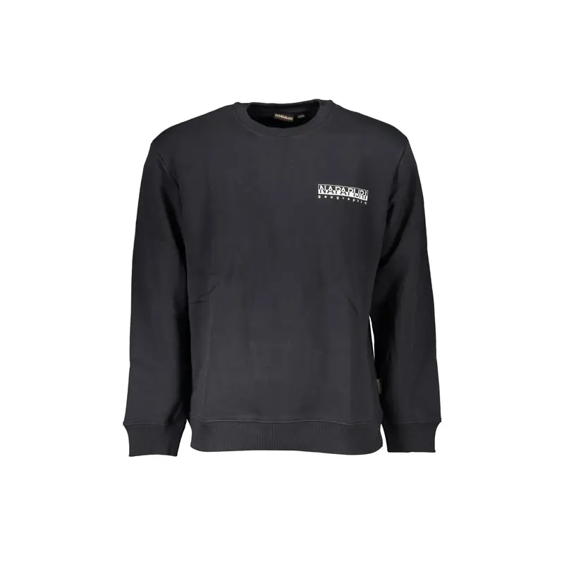 Felpa Maniche Lunghe Uomo Nera Stampa Logo Nero