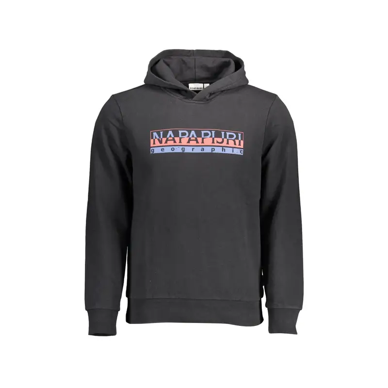 Napapijri Felpa a Maniche Lunghe Uomo Nera con Stampa