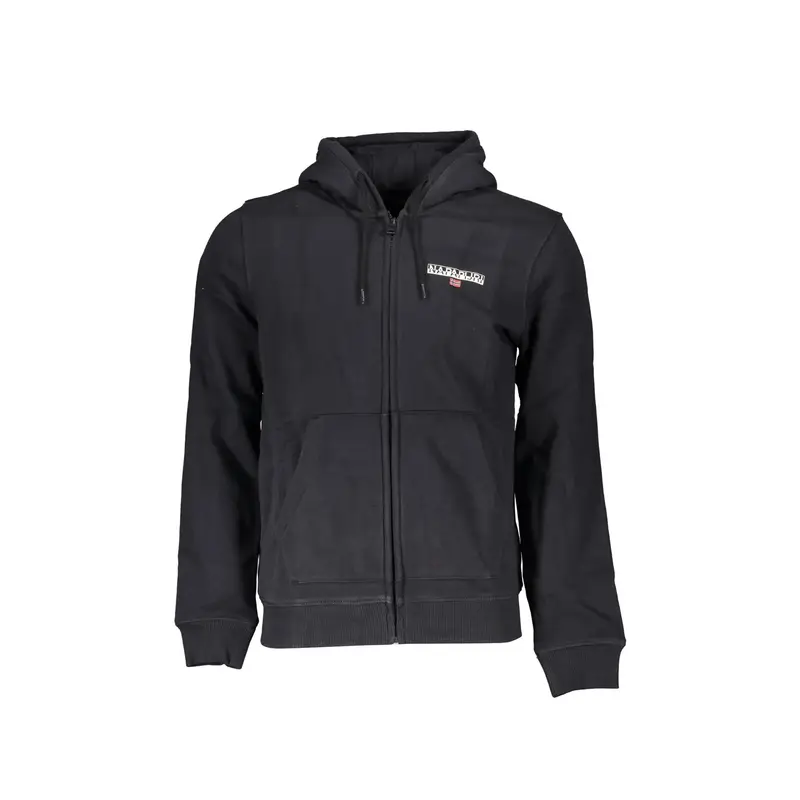 Felpa Maniche Lunghe Uomo Nera Zip Nero