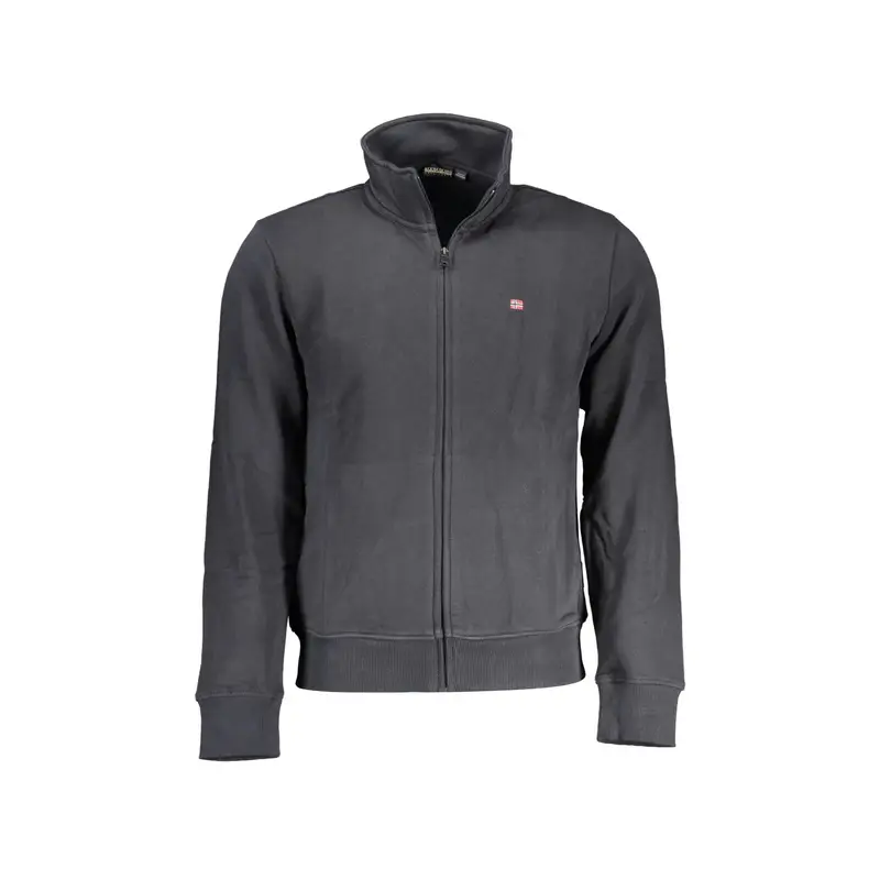 Napapijri Felpa Uomo Nera con Zip e Ricamo