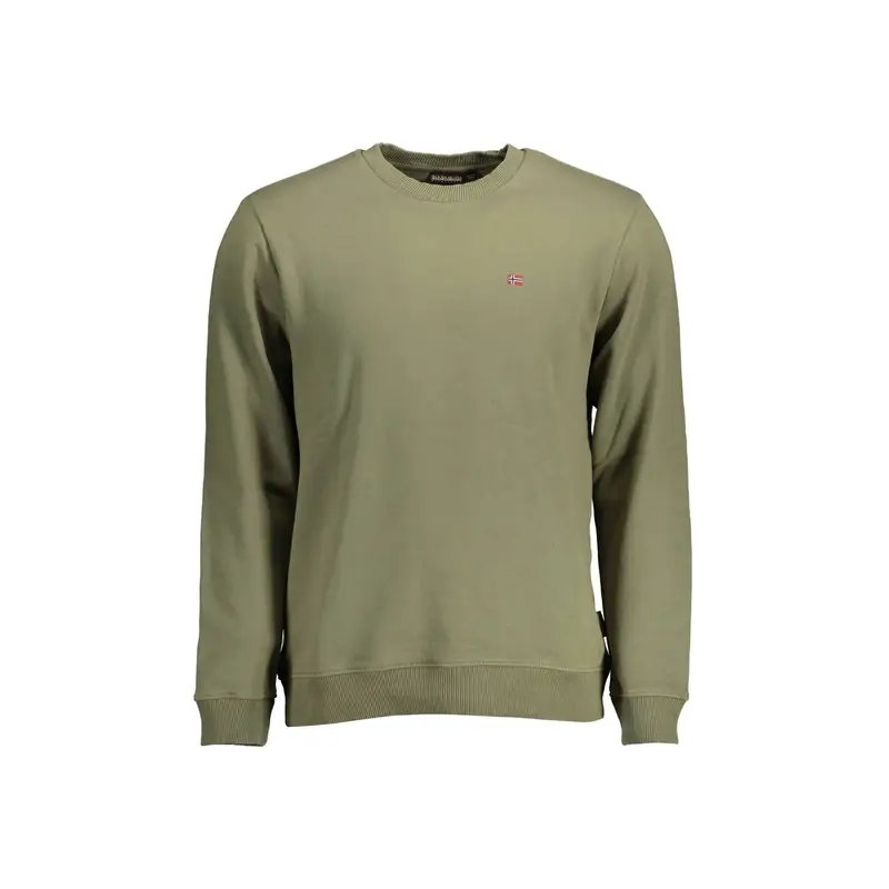 Felpa Maniche Lunghe Uomo Verde Ricamo