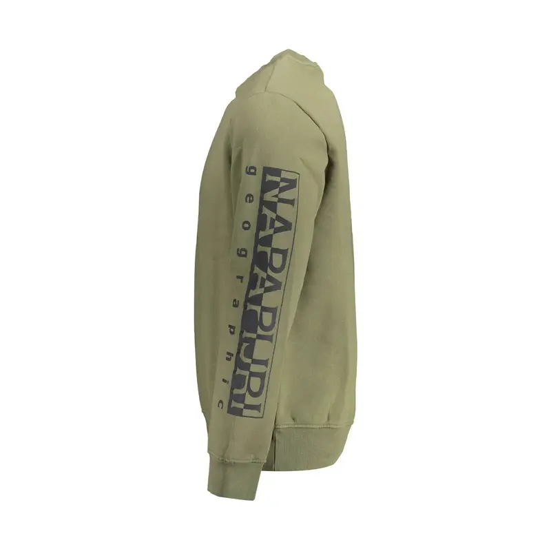 Napapijri Maglia Uomo Verde con Stampa Logo miniatura 3