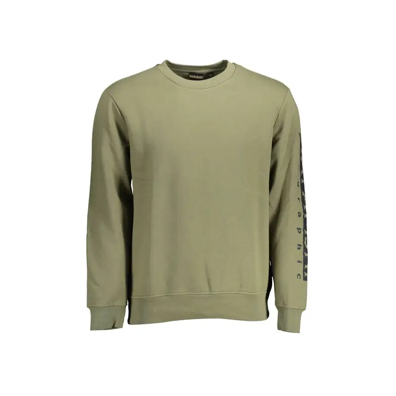 Napapijri Maglia Uomo Verde con Stampa Logo
