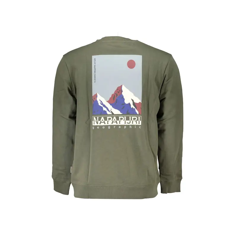 Felpa Maniche Lunghe Uomo Verde Stampa Logo miniatura 2