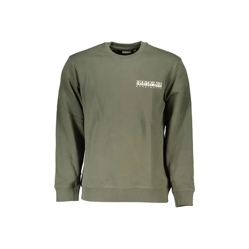 Felpa Maniche Lunghe Uomo Verde Stampa Logo