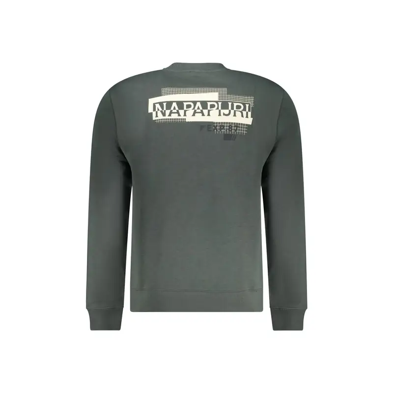 Napapijri Maglia Uomo Verde con Stampa Logo miniatura 2