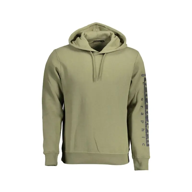 Felpa Maniche Lunghe Uomo Verde Stampa