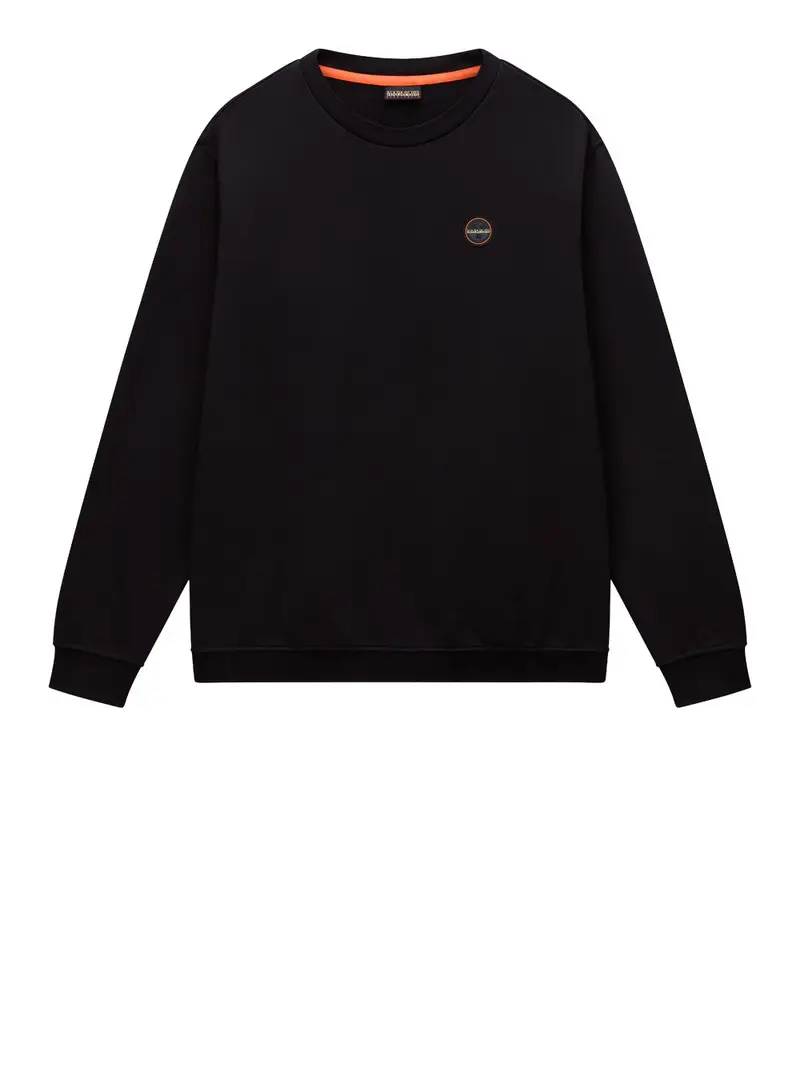 felpa napapijri badge c 1 da uomo - nero