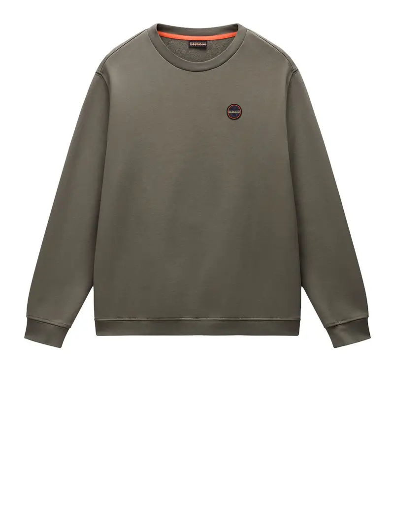 felpa napapijri badge c 1 da uomo - verde