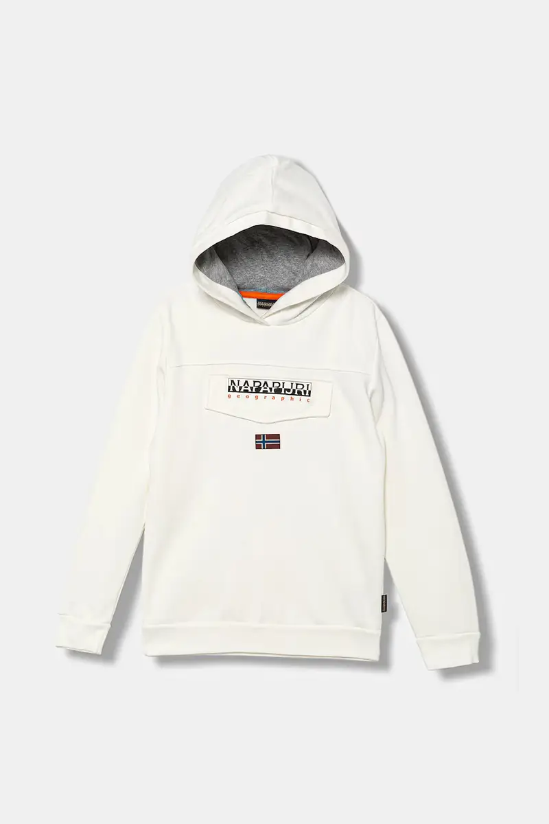 felpa per bambini BURGEE colore bianco con cappuccio NP0A4I6T2061