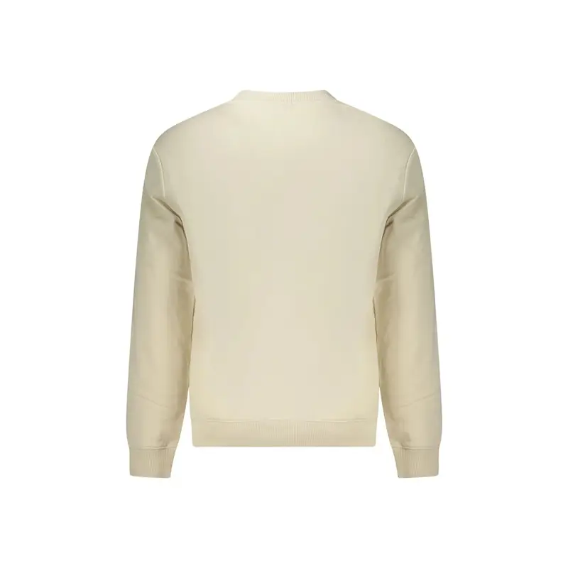 Felpa Uomo Beige Girocollo Relaxed Fit Logo miniatura 2
