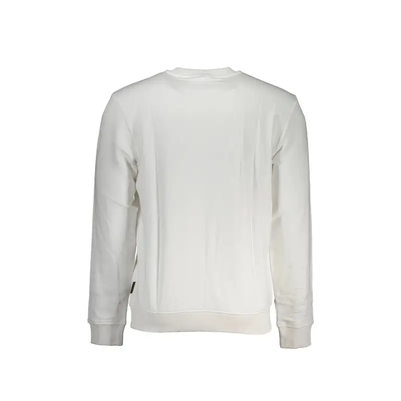 Felpa Uomo Bianca Girocollo in Cotone Garzato Bianco miniatura 2
