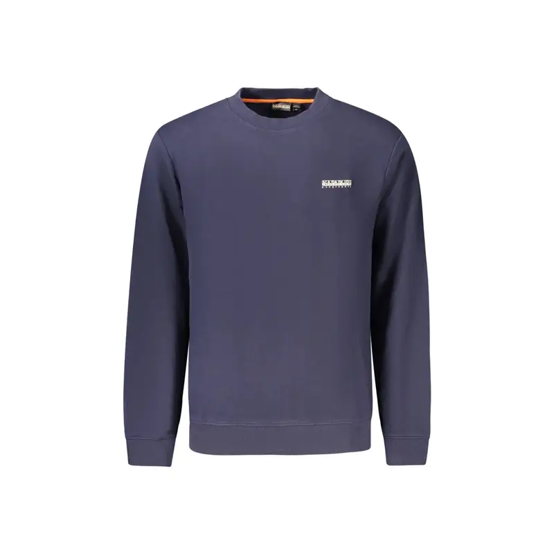 Felpa Uomo Blu Girocollo Relaxed Fit Logo