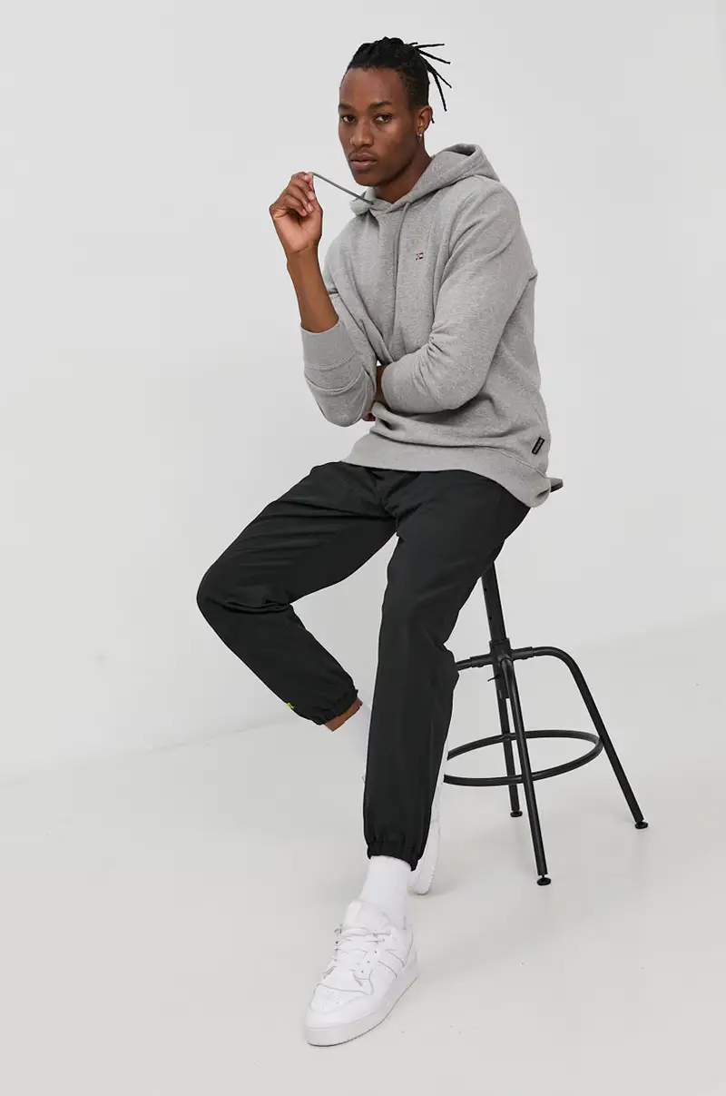 felpa uomo con cappuccio Grigio miniatura 2