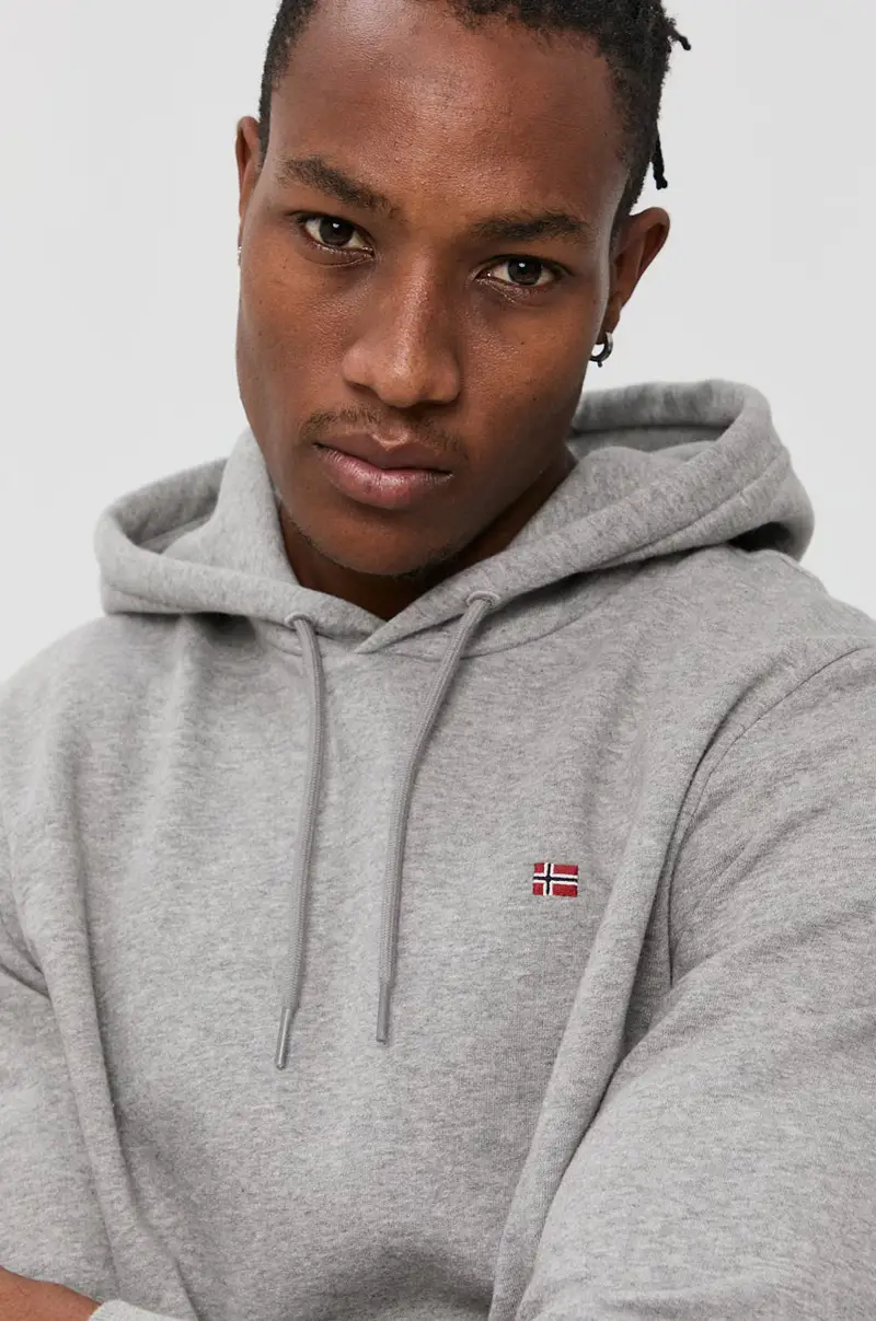 felpa uomo con cappuccio Grigio miniatura 4