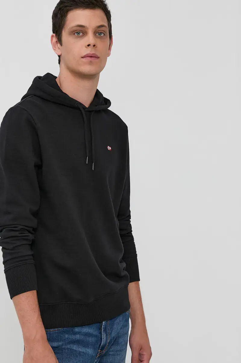 felpa uomo con cappuccio Nero miniatura 2