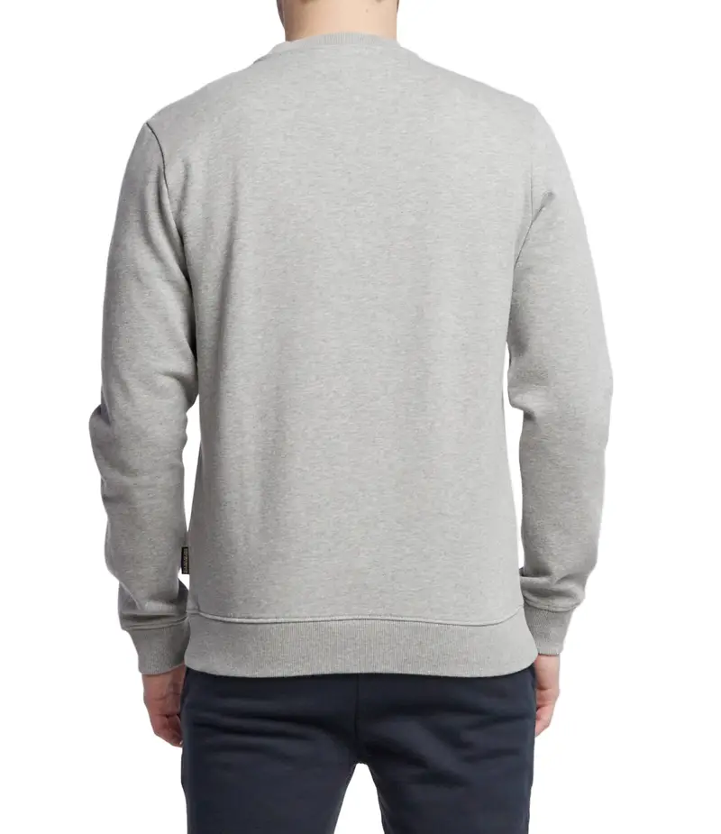 Felpa Uomo Grigia Girocollo con Logo Grigio miniatura 3