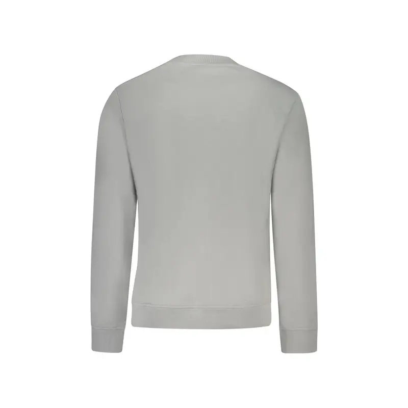 Felpa Uomo Grigia Girocollo in Cotone Garzato Grigio miniatura 2