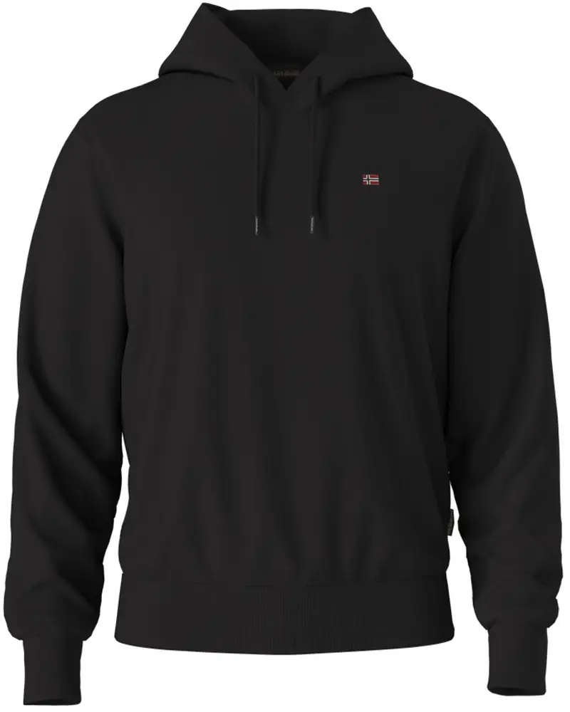 Felpa Uomo Nera con Cappuccio e Logo Nero miniatura 3