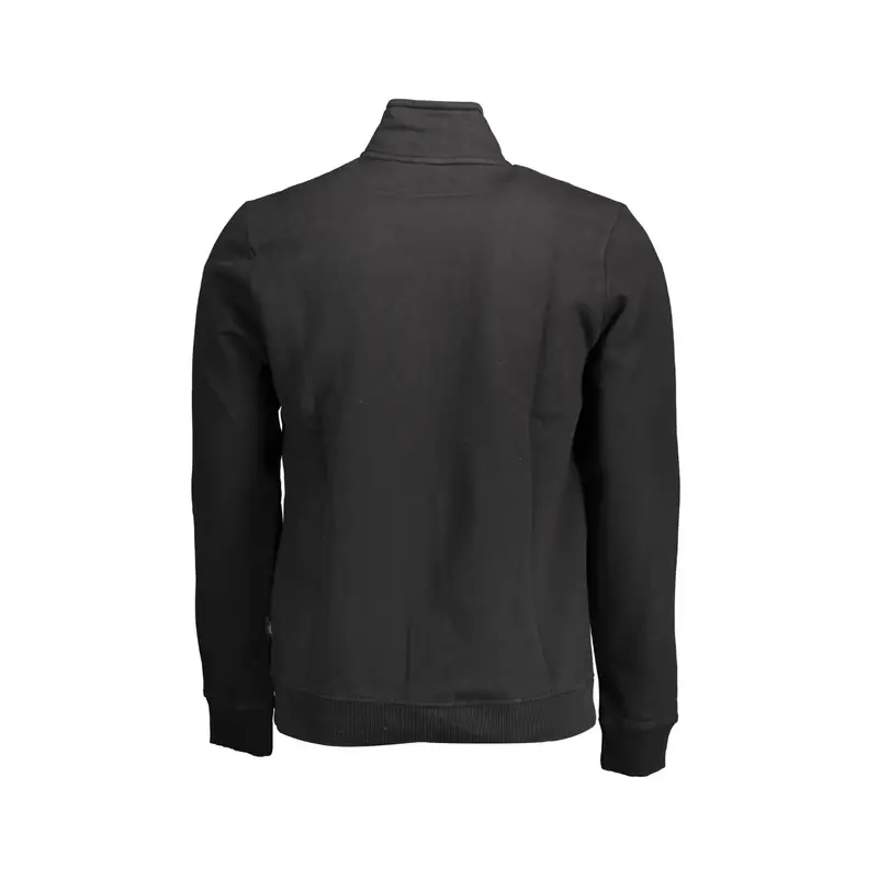 Felpa Uomo Nera con Zip e Logo Nero miniatura 2