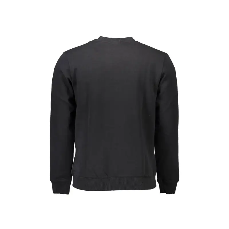 Felpa Uomo Nera Girocollo con Logo Nero miniatura 2