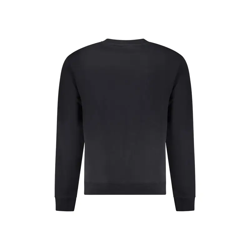 Felpa Uomo Nera Girocollo Relaxed Fit Logo Nero miniatura 2