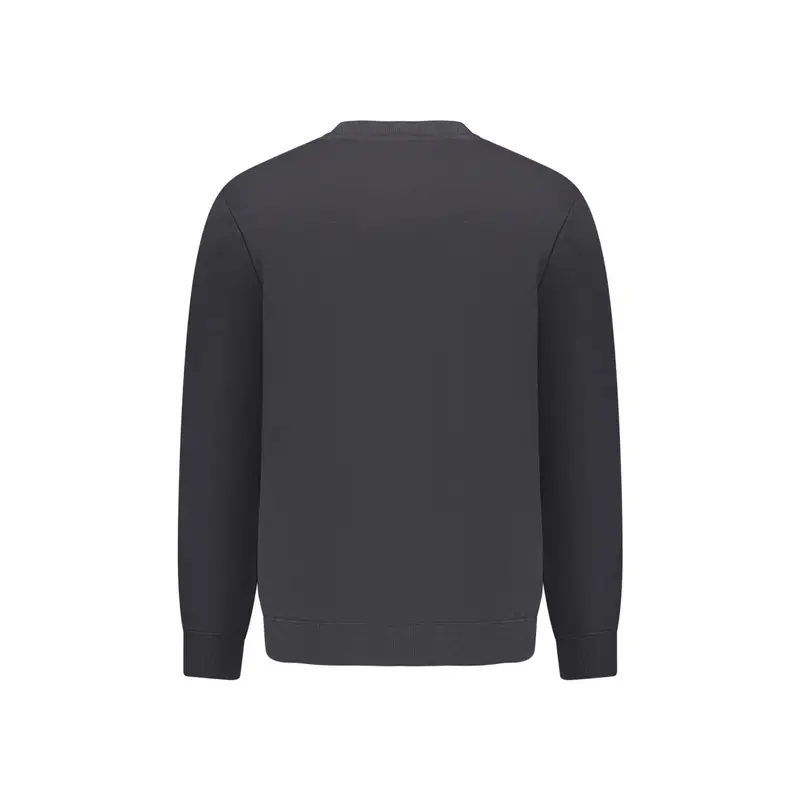 Felpa Uomo Nera Girocollo Relaxed Fit Logo Nero miniatura 2