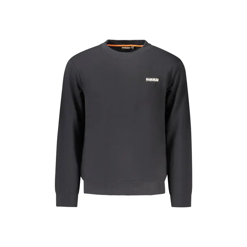 Felpa Uomo Nera Girocollo Relaxed Fit Logo Nero