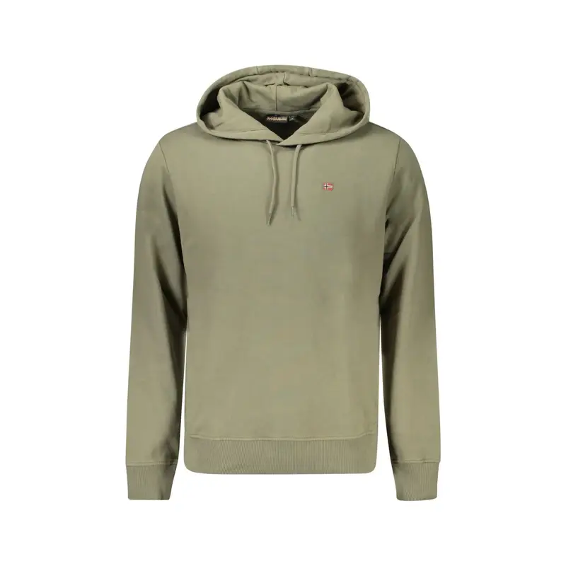 Felpa Uomo Verde con Cappuccio e Logo
