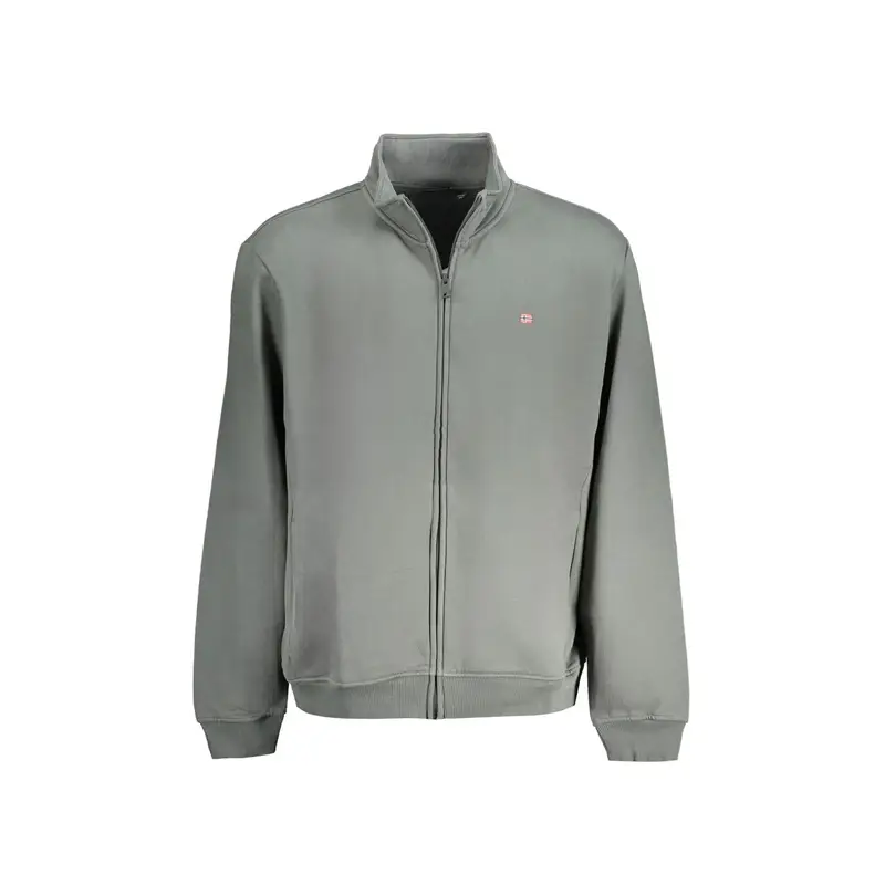 Felpa Uomo Verde con Zip e Logo