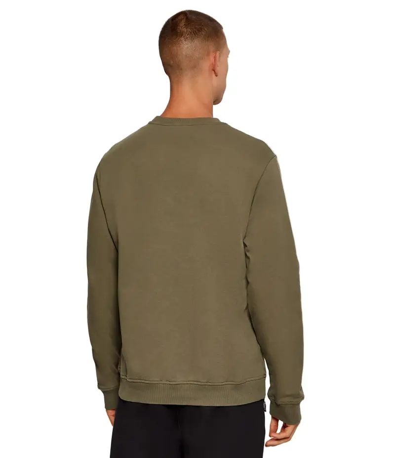 Felpa Uomo Verde Girocollo con Logo miniatura 3