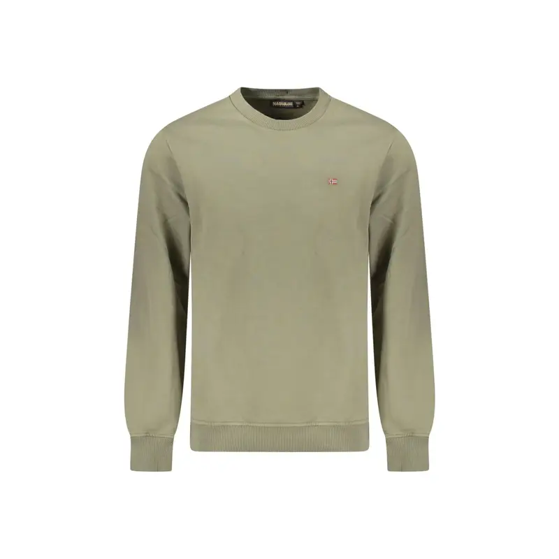 Felpa Uomo Verde Girocollo con Logo