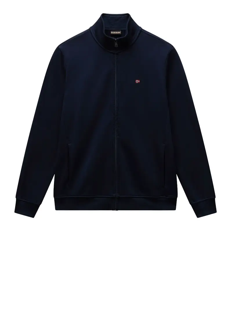 felpa zip napapijri balis da uomo - blu