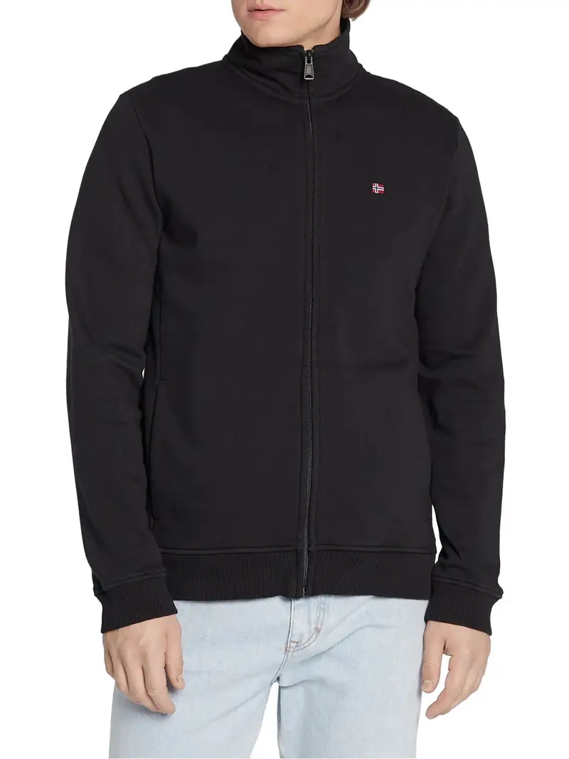 felpa zip napapijri balis da uomo - nero