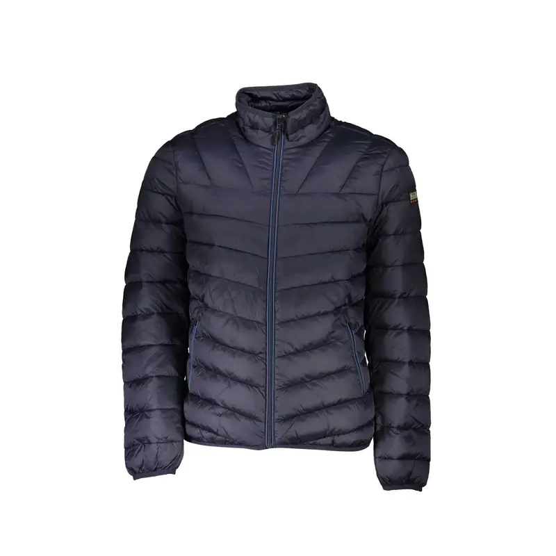 Giubbotto Uomo Blu con Cappuccio e Tasche