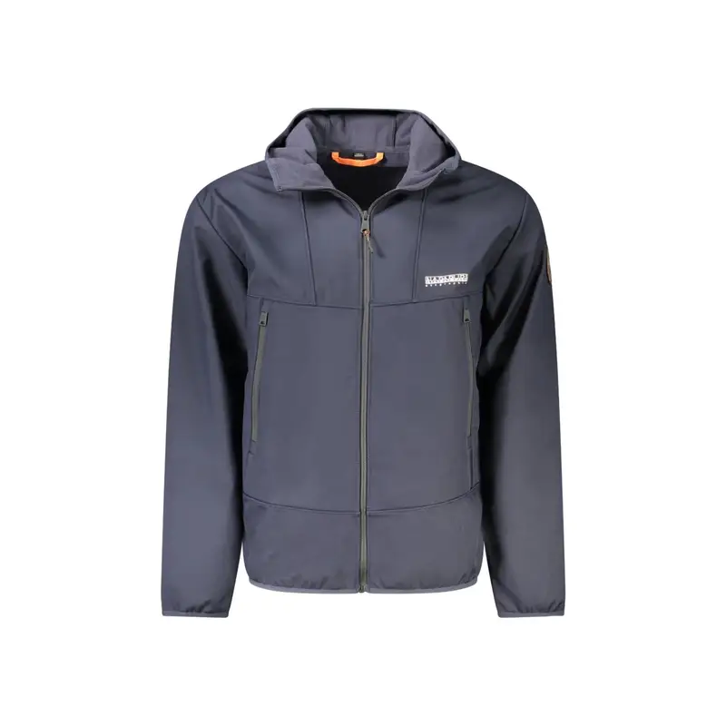 Giubbotto Uomo Blu con Cappuccio e Zip