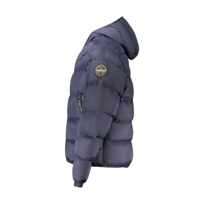 Giubbotto Uomo Blu con Cappuccio Relaxed Fit e Dettagli Logo miniatura 3