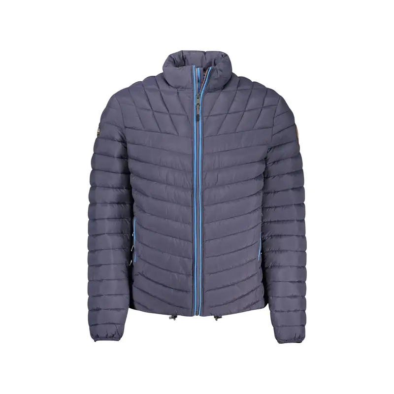 Giubbotto Uomo Blu con Zip e Logo