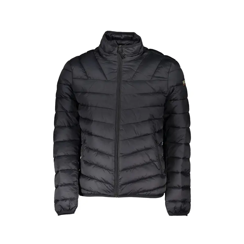 Giubbotto Uomo Nero con Cappuccio e Tasche