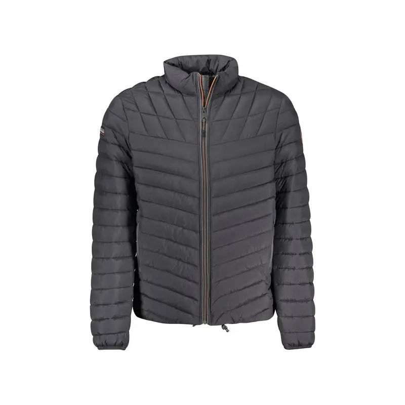 Giubbotto Uomo Nero con Zip e Logo